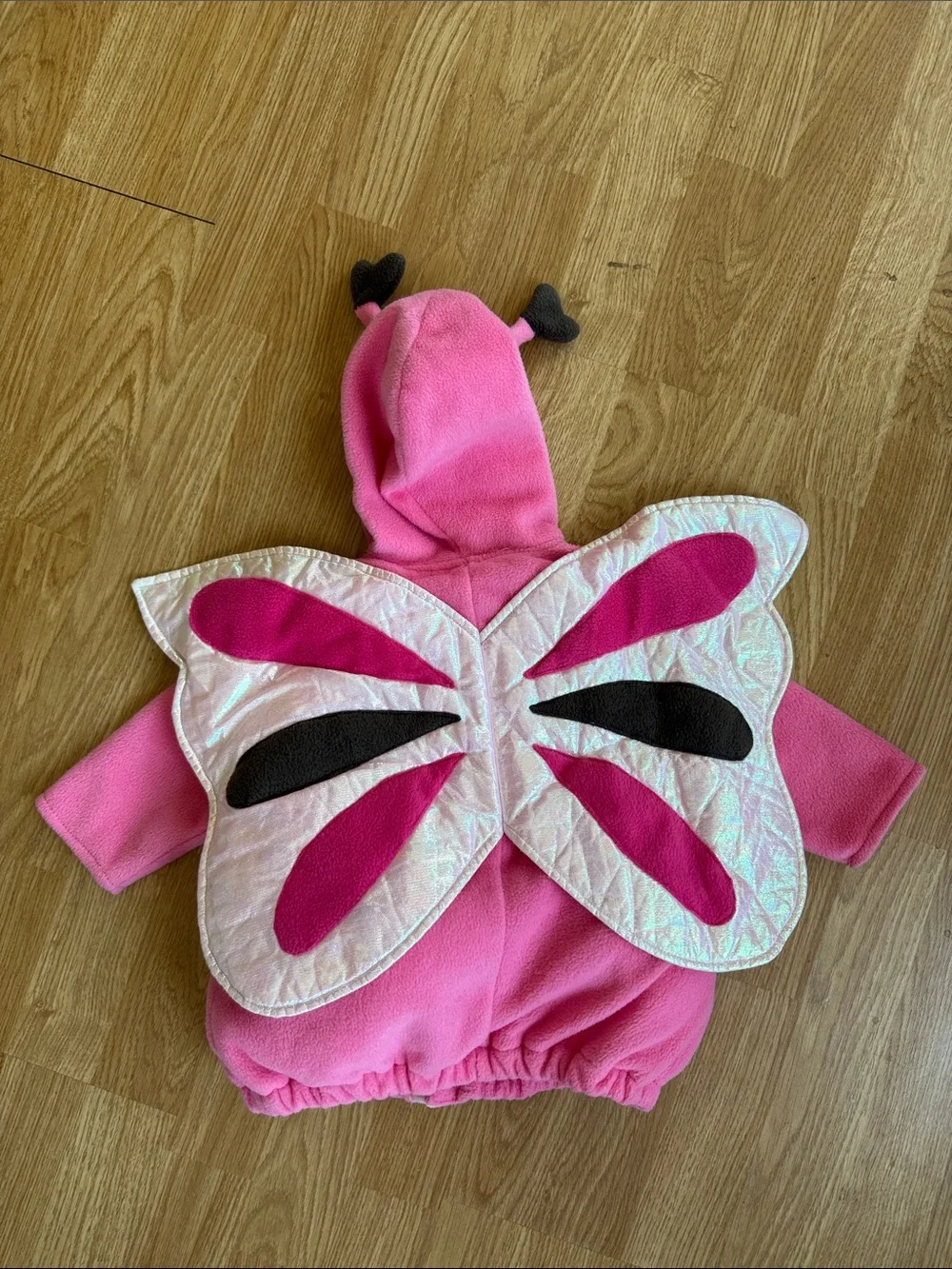 Old Navy Pink and White Fleece Baby Bug Costume Jacket